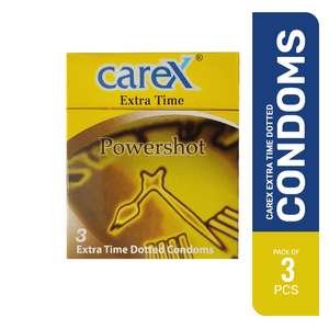 Carex Extra Time Powershot Dotted Condom - 3Pack(Made In Malaysia)